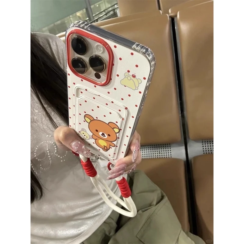 波点小熊适用iPhone16promax手机壳13/14创意xr/xsmax防摔硅胶ins