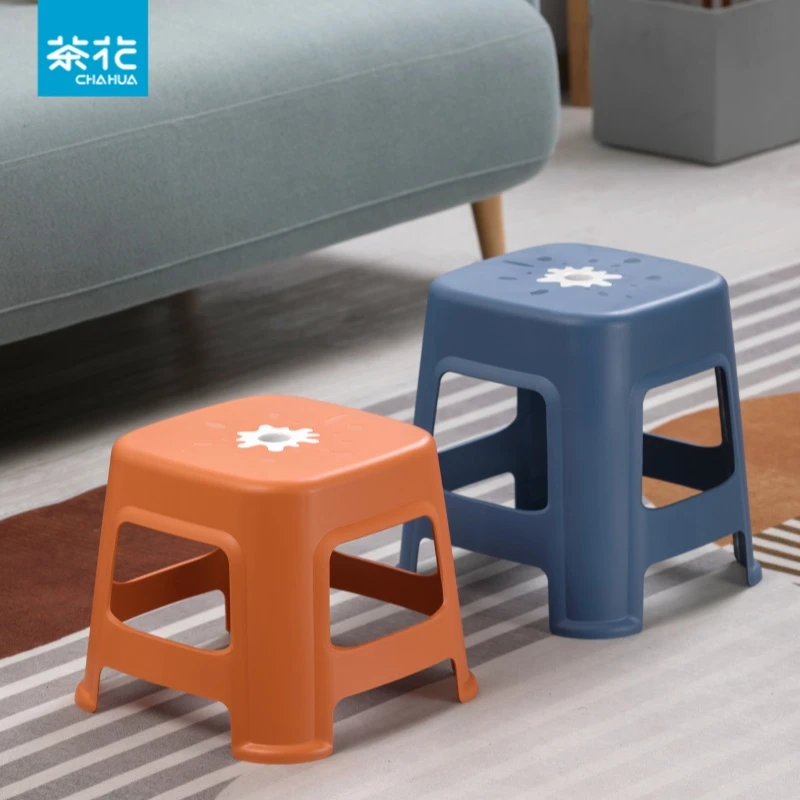 【直播间专享】茶花涂乐凳加厚塑料凳子家用客厅餐桌防滑板凳茶几凳