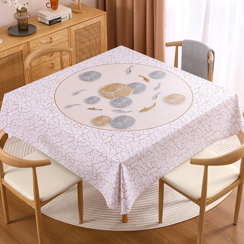 本知防水防油防烫免洗网红轻奢风格家用小圆小方桌桌台布圆桌桌布