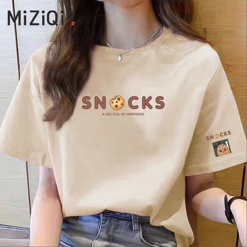 米子旗洋气短袖新款大版T恤女夏装潮牌显瘦衣服纯棉女款女士休闲