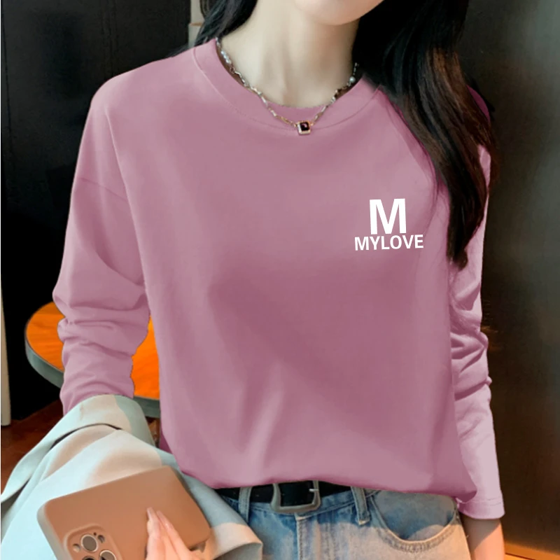 米子旗2024新款女时尚潮流小众上衣早春长袖别致长袖T恤打底T恤