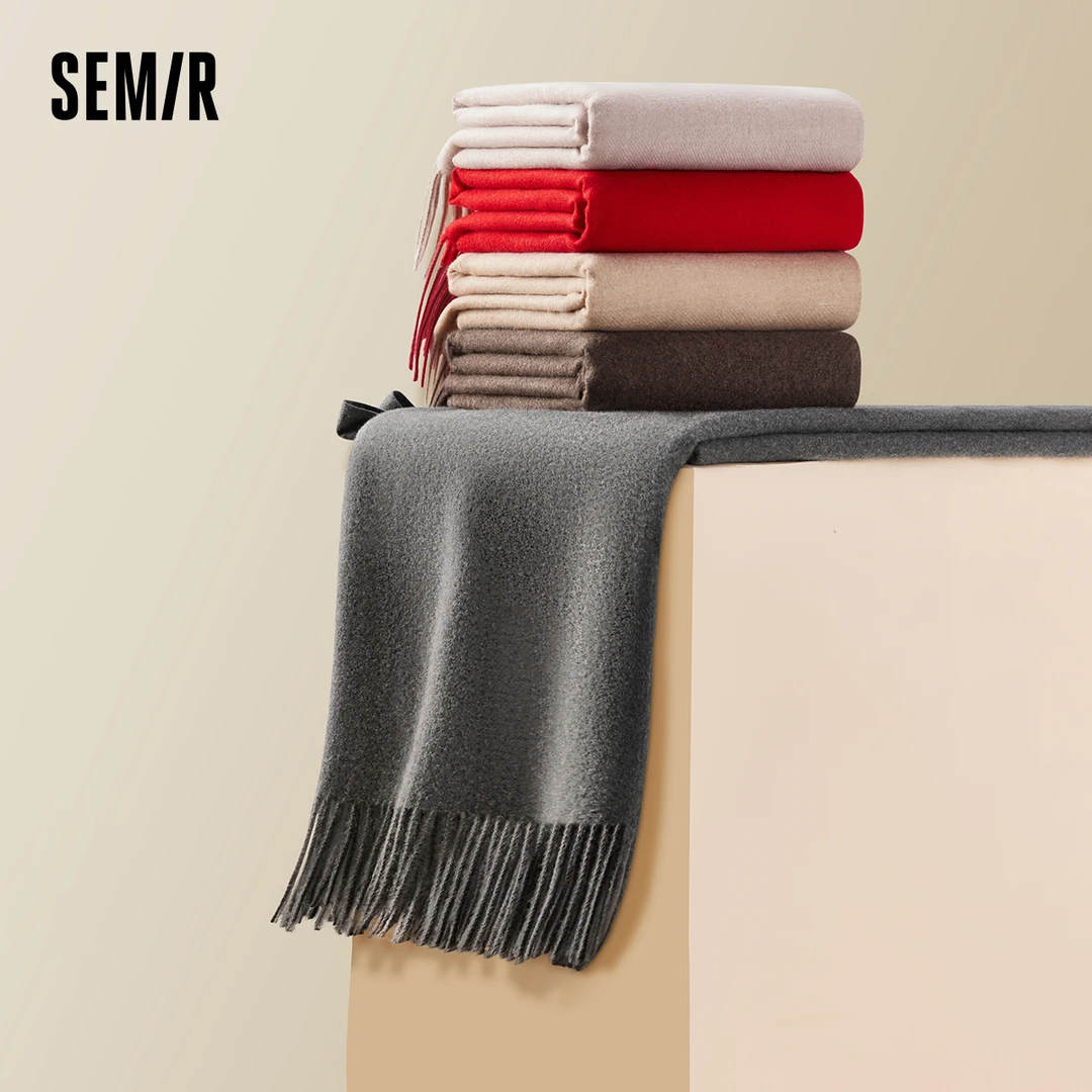 森马围巾男秋冬新款韩系情侣加宽披肩两用简约仿羊绒保暖围脖百搭