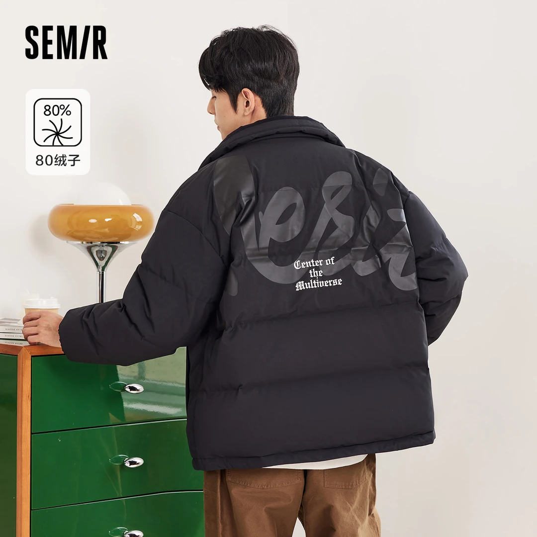 森马羽绒服情侣冬季新款潮流字母上衣oversize温暖时尚外套