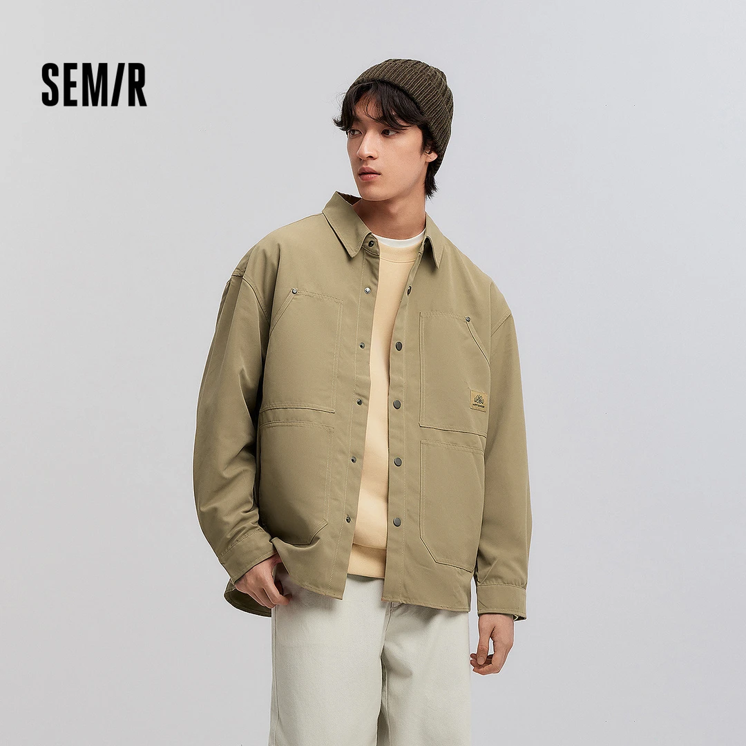 森马长袖衬衫男外穿式衬衣复古户外工装外套2025秋季新款轻奢痞帅