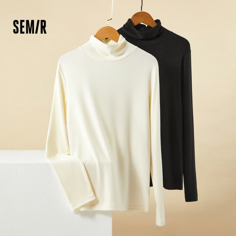 森马内衣女高领打底衫冬季纯色百搭长袖T恤家居上衣修身内搭休闲