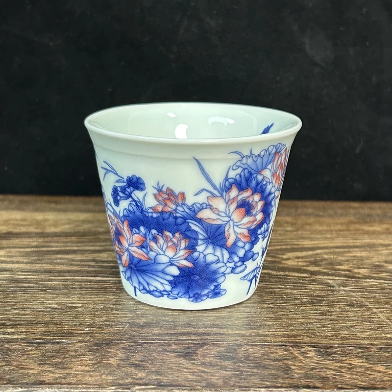 景德镇陶瓷青花釉里红小可乐杯主人杯客杯品茗杯家用高端茶器茶杯