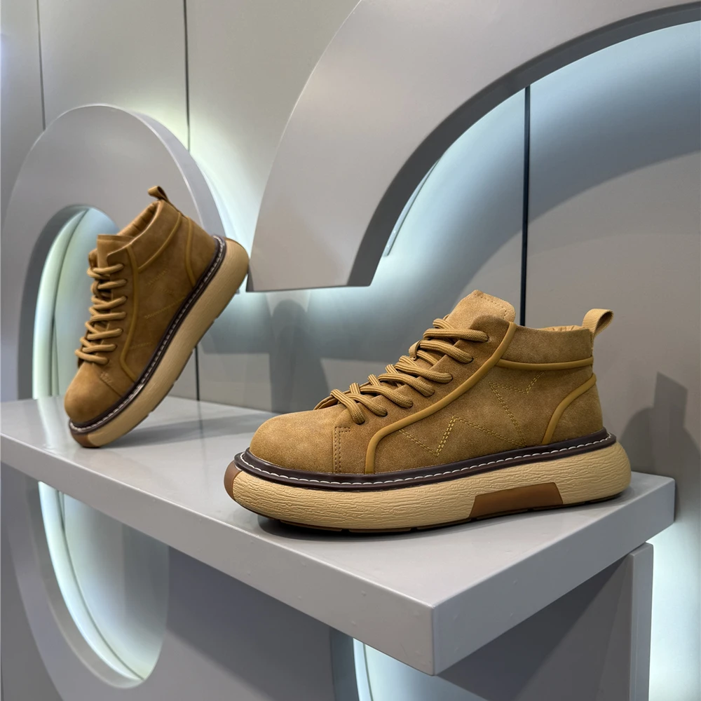 2024秋季新款男士时尚休闲百搭马丁靴个性潮流舒适厚底增高潮鞋子