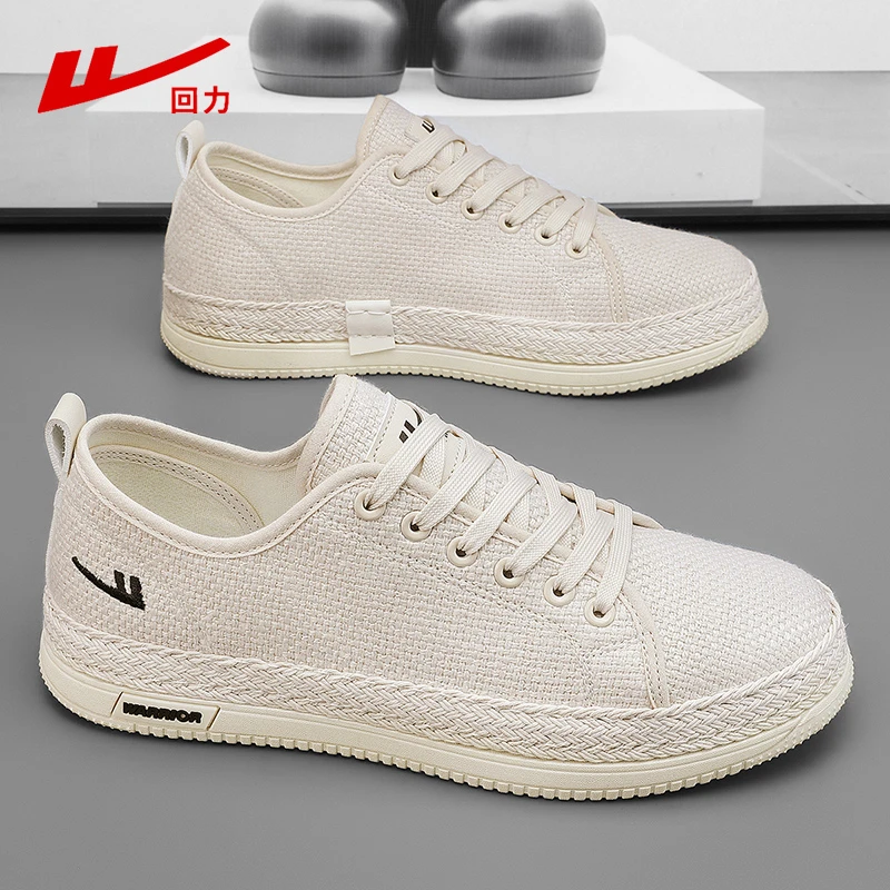 回力老北京布鞋男士2024新款夏季透气防臭休闲百搭帆布板鞋3816N