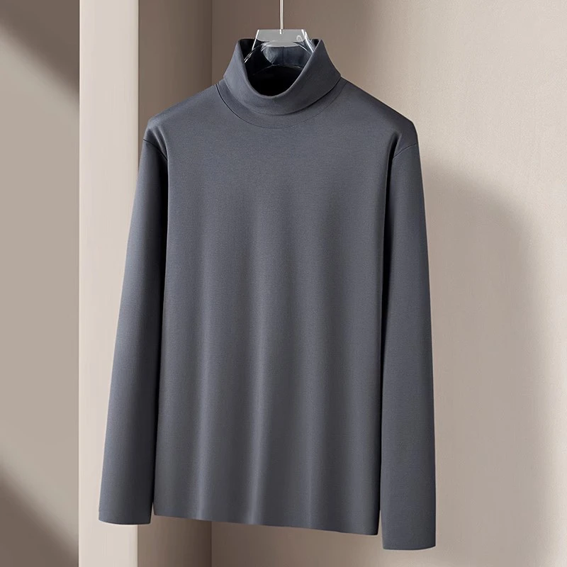 N071【工厂直销】男士高领倍暖无感高领男上衣单件长袖保暖加绒