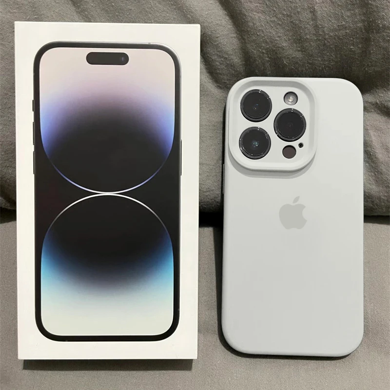 纯白色苹果15ProMax手机壳网红iPhone14液态硅胶13防摔12耐脏11XR