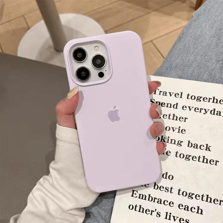 超薄液态硅胶iPhone13苹果14promax手机壳15防摔XsMax磨砂紫丁香