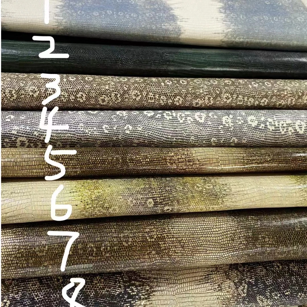 进口蜥蜴纹真皮牛皮皮料1.0mm-1.2mm整张手工DIY面料