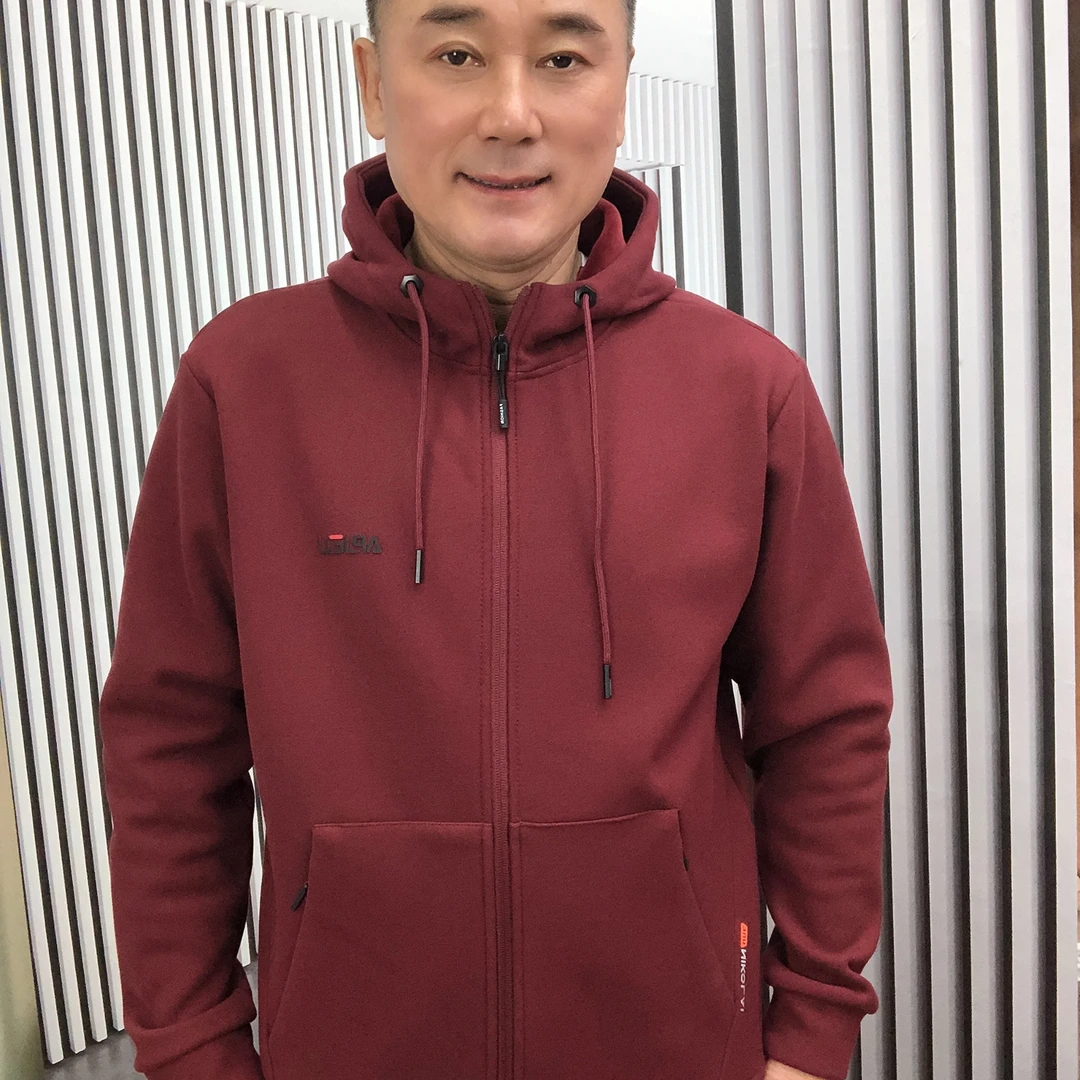 7251（铁）加绒加厚保暖连帽开衫拉链卫衣行政男士夹克