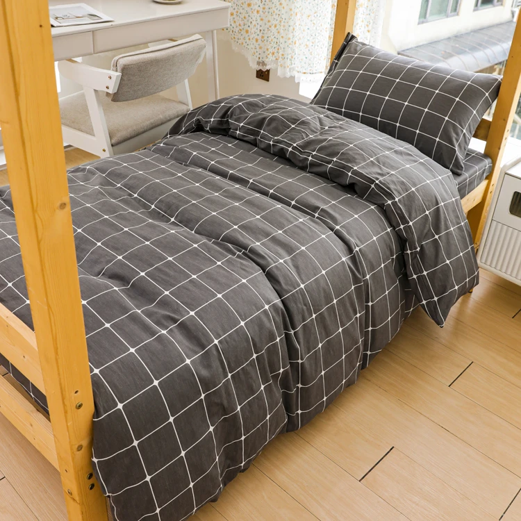 【新款】全棉学生三件套纯棉单人宿舍上下铺被罩四季床单床笠床套款