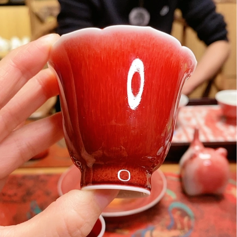 【闪购商品】陶瓷善田窑花口郎红杯