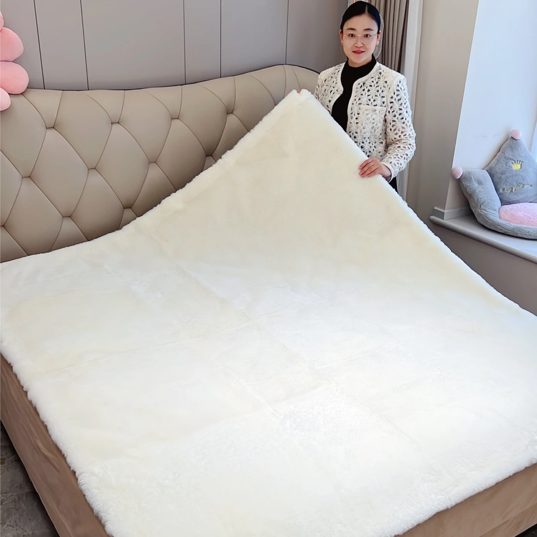 澳洲短毛羊皮褥子羊剪绒单人床垫冬季双人羊毛皮褥子保暖学生褥子