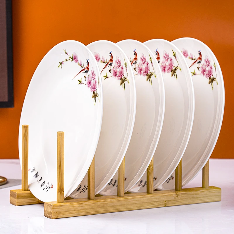 简约饺子盘6/8英寸平盘骨碟圆形餐具家用陶瓷餐盘瓷盘浅盘创意