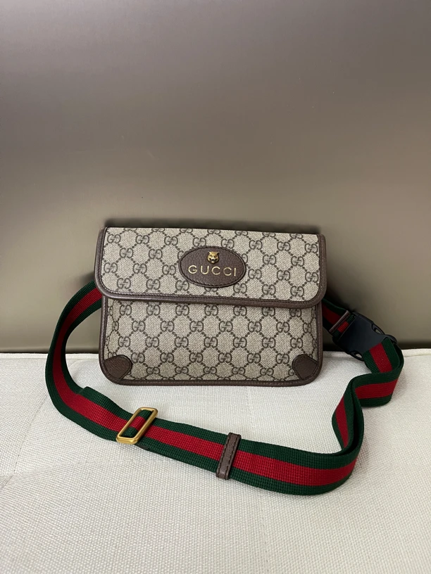 95新 GUCCI/古驰 gucci虎头腰包胸包斜挎包男包