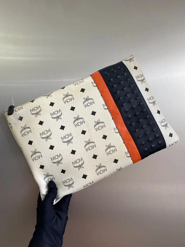 95新 MCM mcm手拿包钱包经典男包