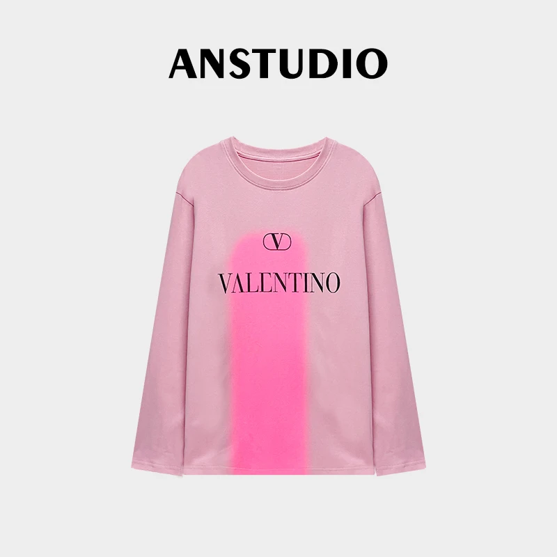 ANNI · Ani-A681新款时尚满印花圆领设计师百搭长袖打底T恤