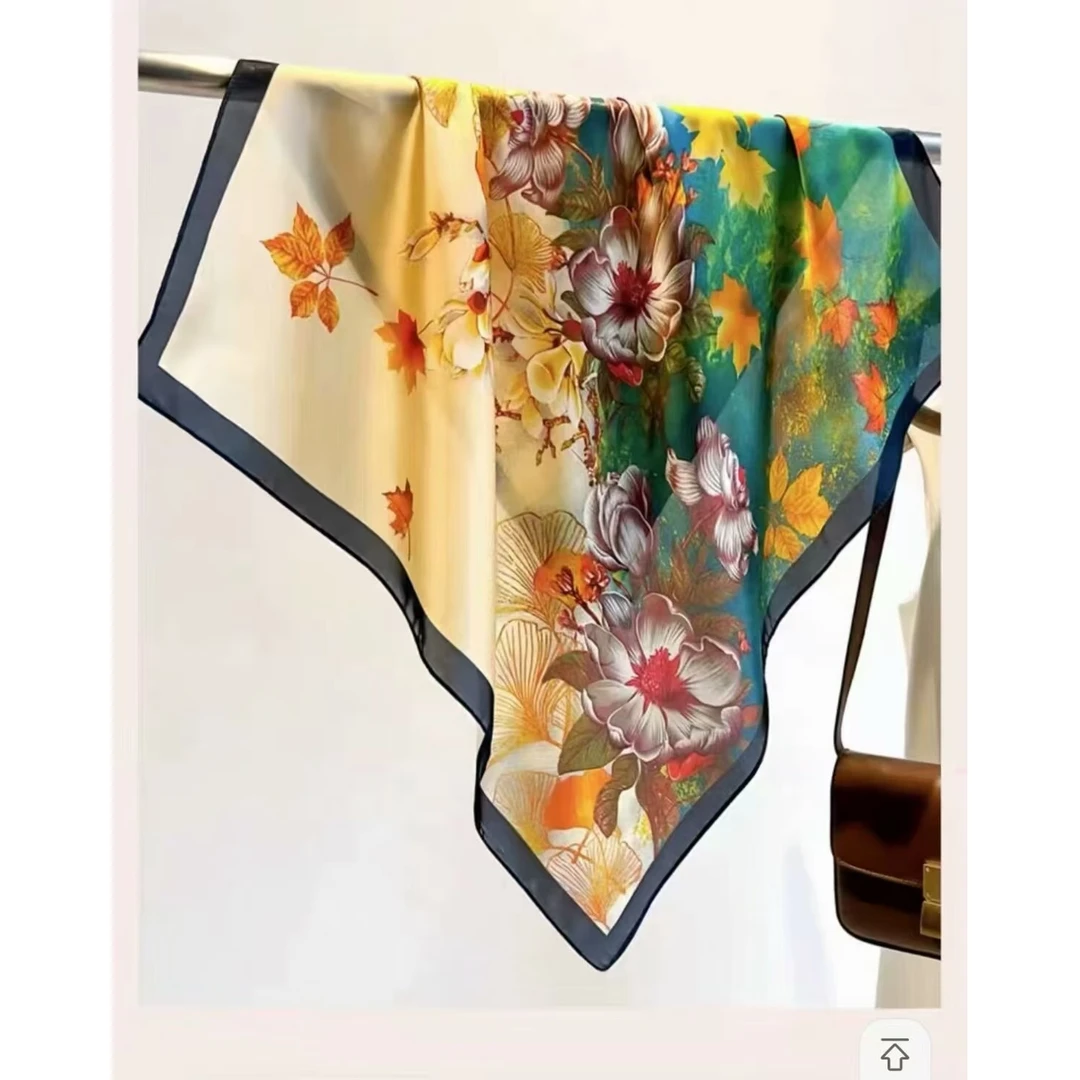 100新款百搭杭州丝绸丝巾70*70#3609