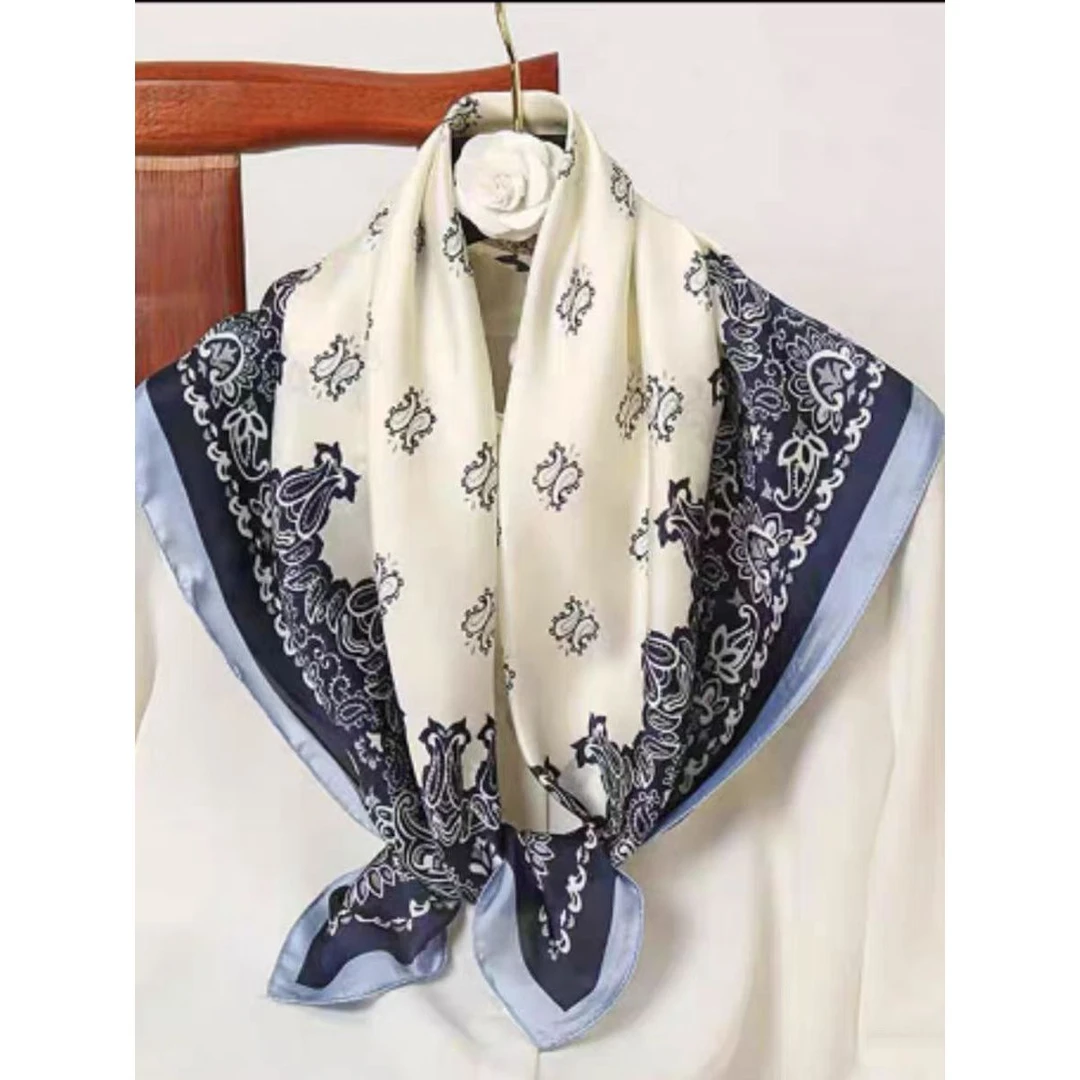 100新款百搭杭州丝绸丝巾70*70#7013