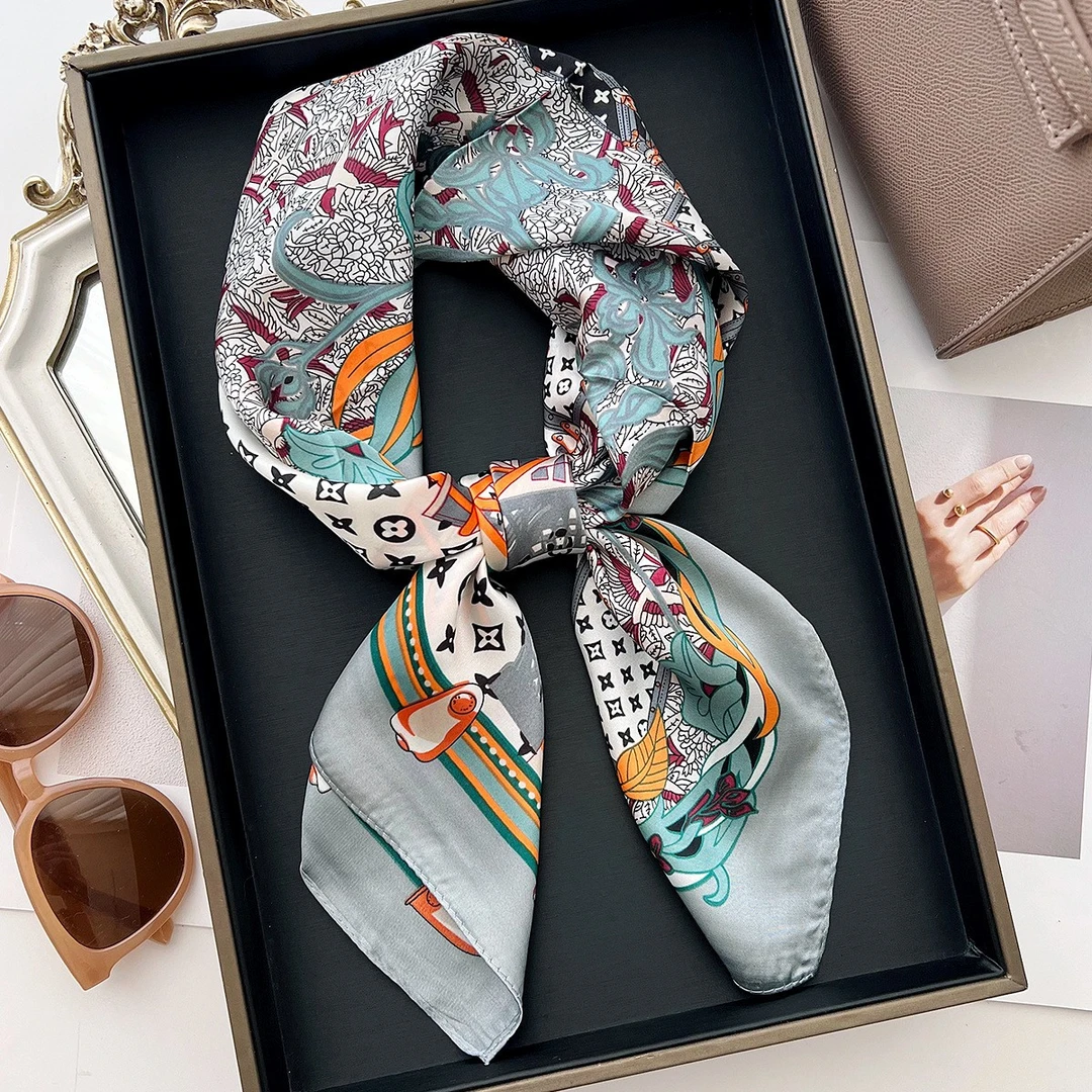 100新款百搭杭州丝绸丝巾70*70#3265