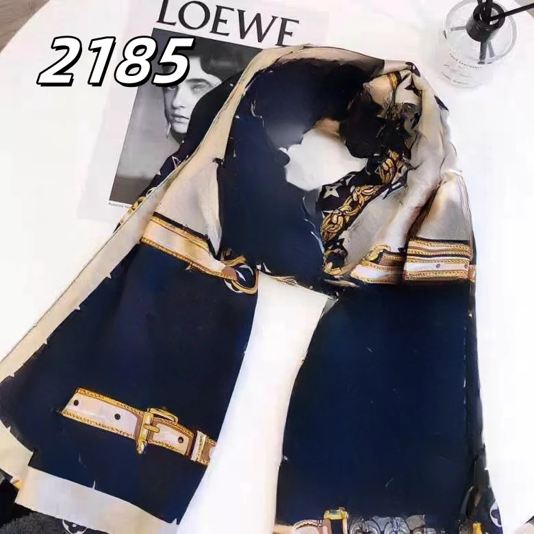 100新款百搭杭州丝绸丝巾90*180#2185