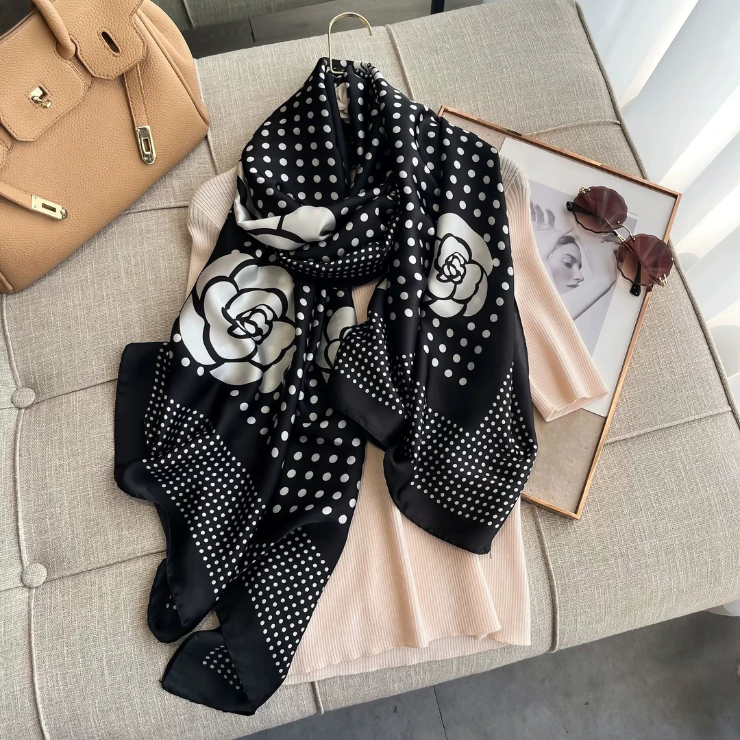 100新款百搭杭州丝绸丝巾90*180#3289