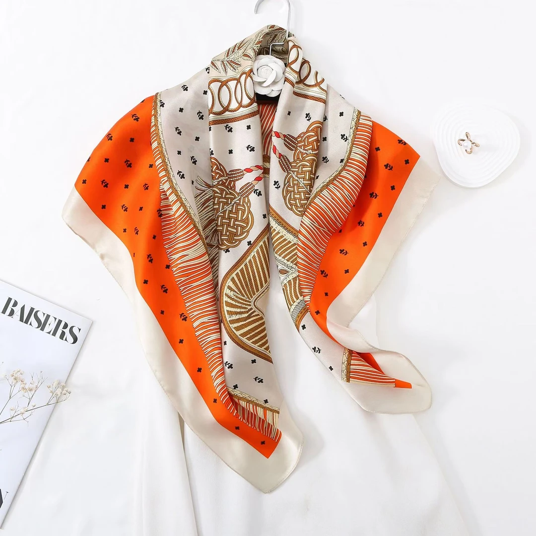 100新款百搭杭州丝绸丝巾90*90#2087