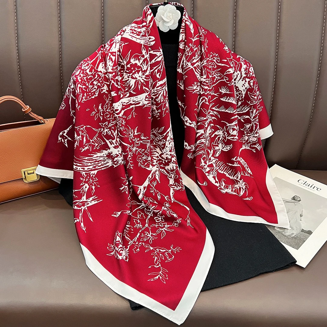 100新款百搭杭州丝绸丝巾90*90#9005