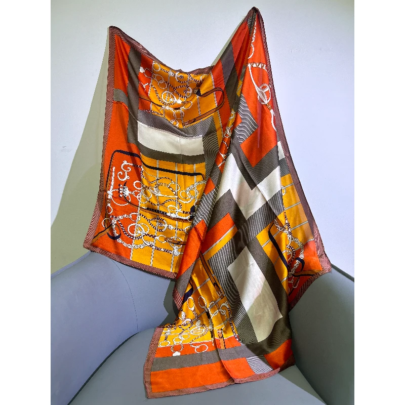 100新款百搭杭州丝绸丝巾90*180#3235