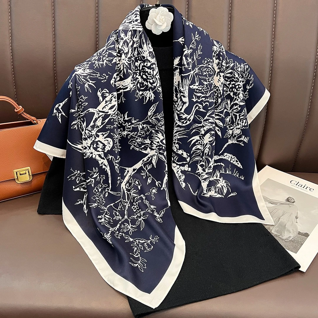 100新款百搭杭州丝绸丝巾90*90#2131