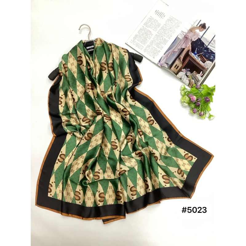 100新款百搭杭州丝绸丝巾90*200#5023