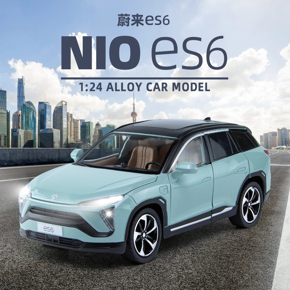 蔚来ES6合金车模型仿真汽车模型玩具车1:24精致收藏摆件礼品