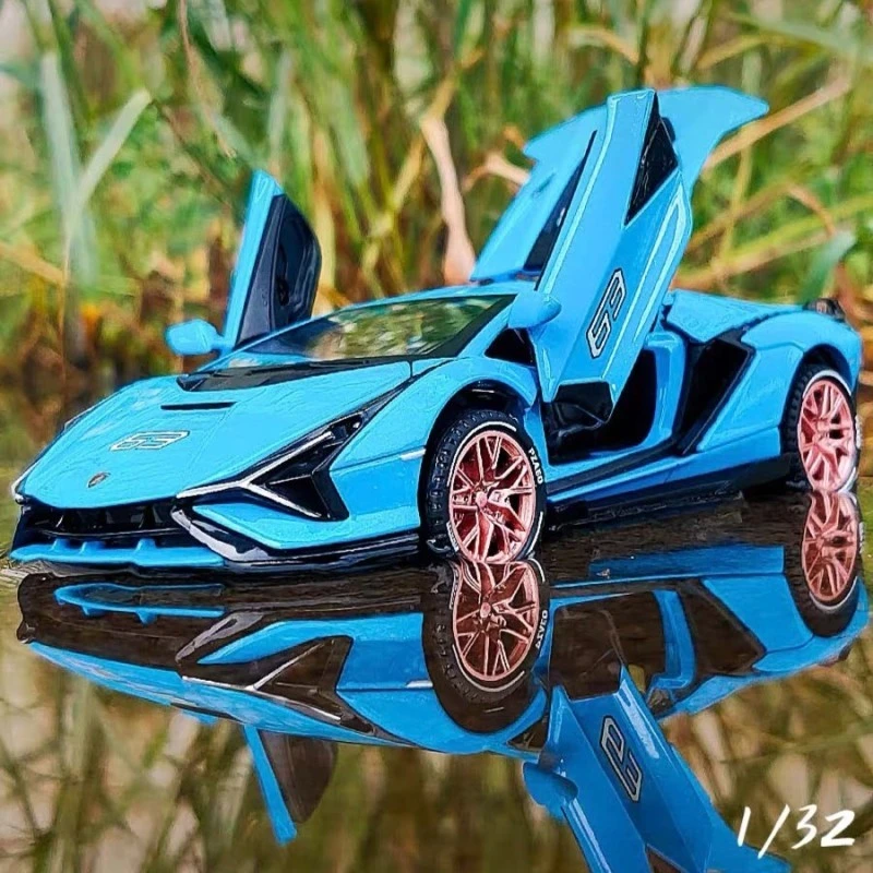 1:32/24 兰博基尼赛车合金属汽车模型仿真声光回力玩具车摆件ww