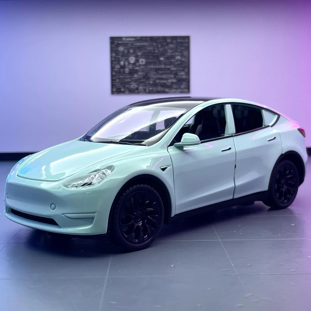 特斯拉MODELY合金车模型仿真汽车模型玩具车1:24精致收藏摆件