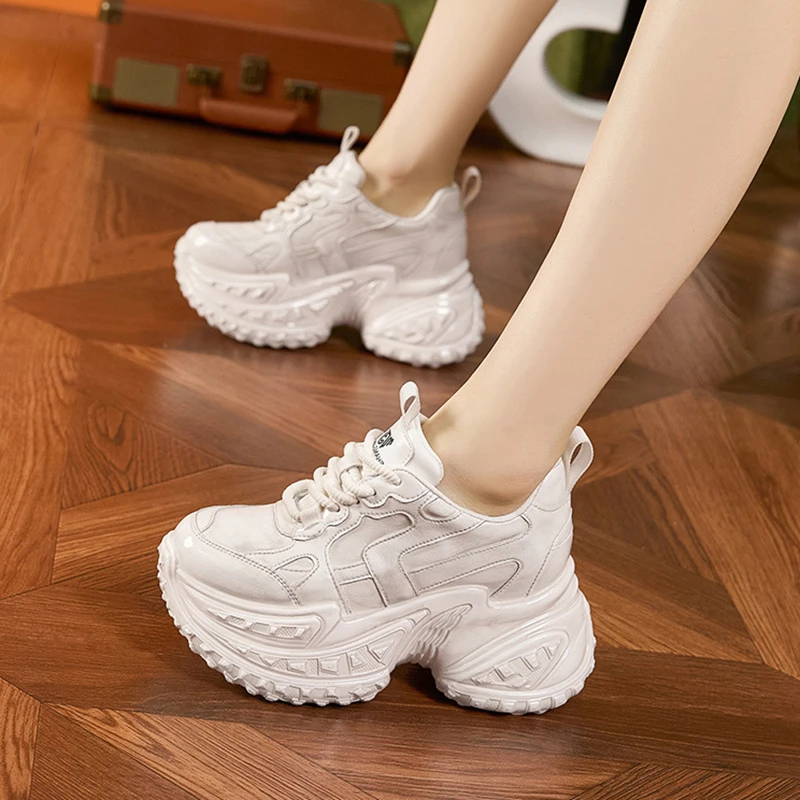 厚底老爹鞋女榴莲底松糕鞋2025春季新款时尚百搭小个子内增高女鞋
