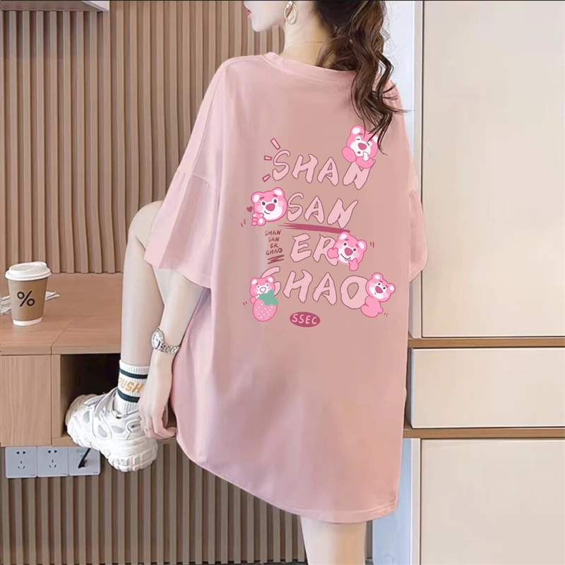 夏季纯棉短袖t恤女洋气2023新款减龄宽松韩版字母印花上衣ins潮牌