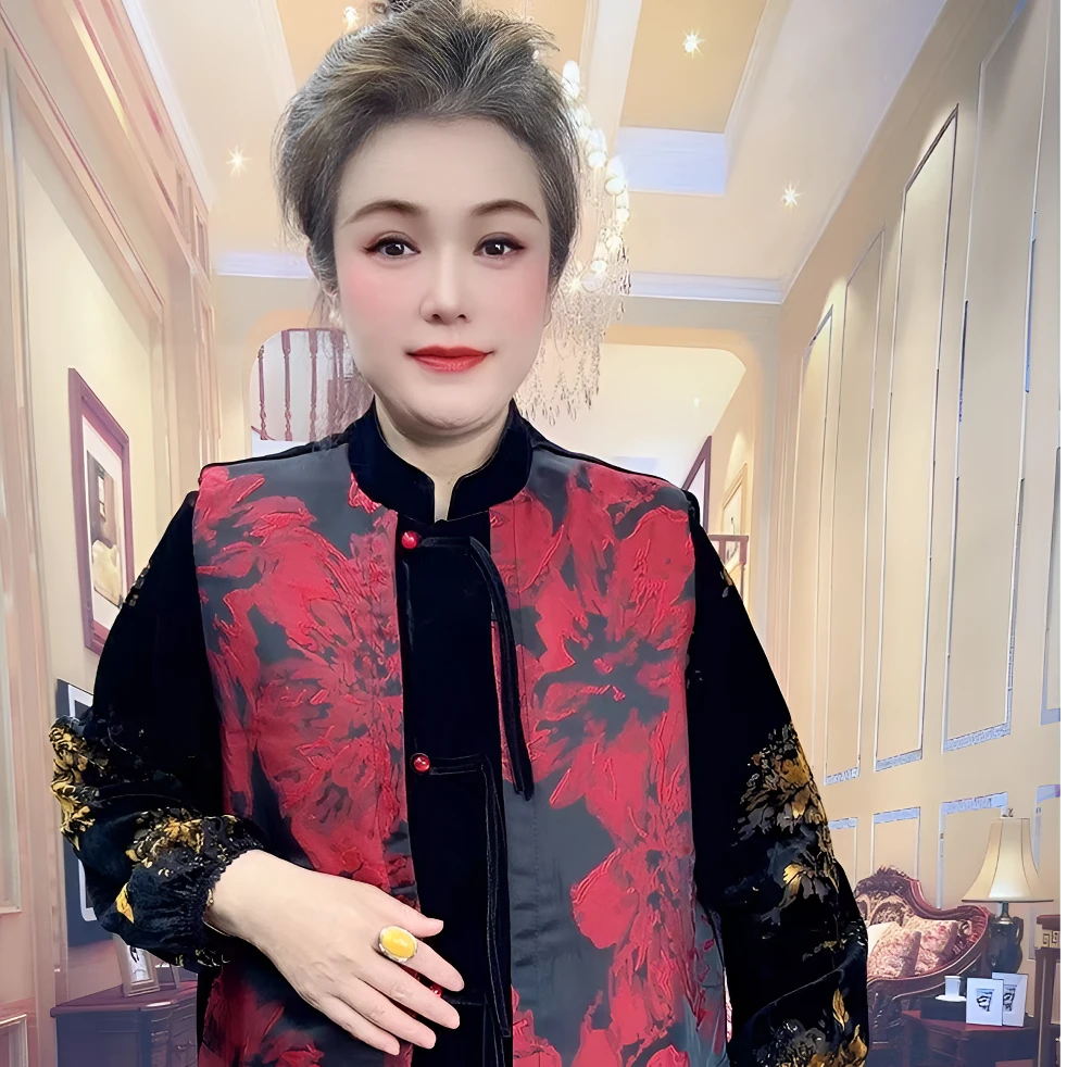 新款国风宽松时尚中国风百搭网红女款棉马甲