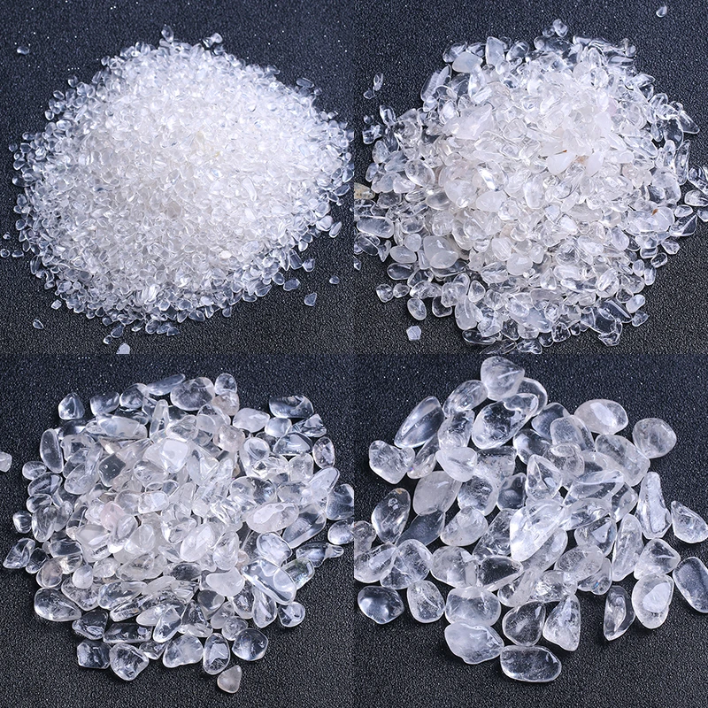 天然白水晶碎石原矿石消磁石净化碎石小颗粒大块白水晶透明水晶石