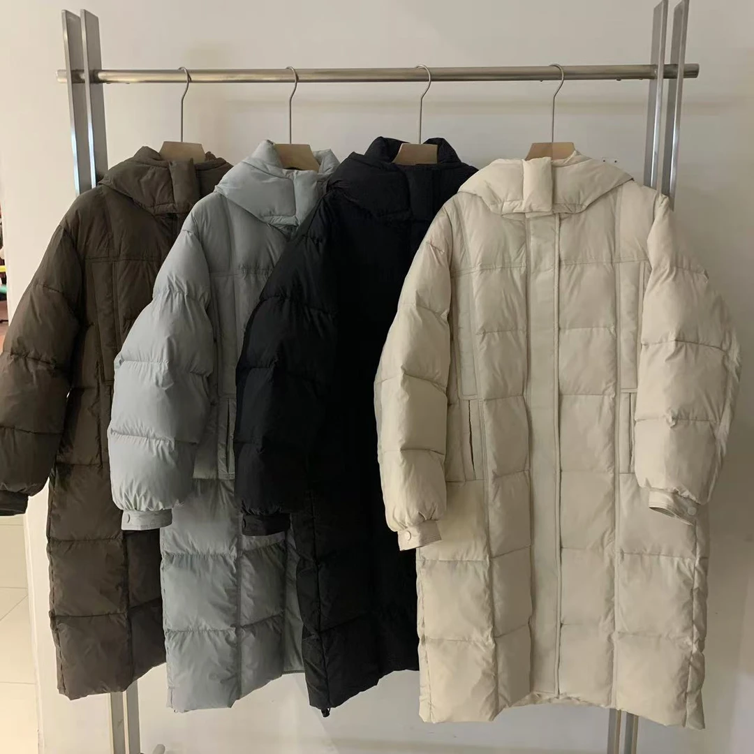 冬季韩版中长款连帽羽绒服