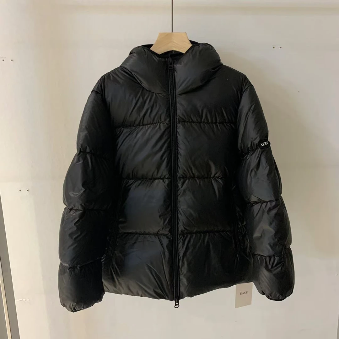 冬季韩版韩系黑色连帽羽绒服