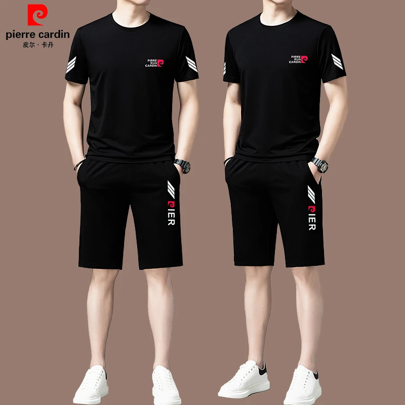 【国际大牌皮尔卡丹】夏季桑蚕丝男士运动服套装男2025新款短袖短裤