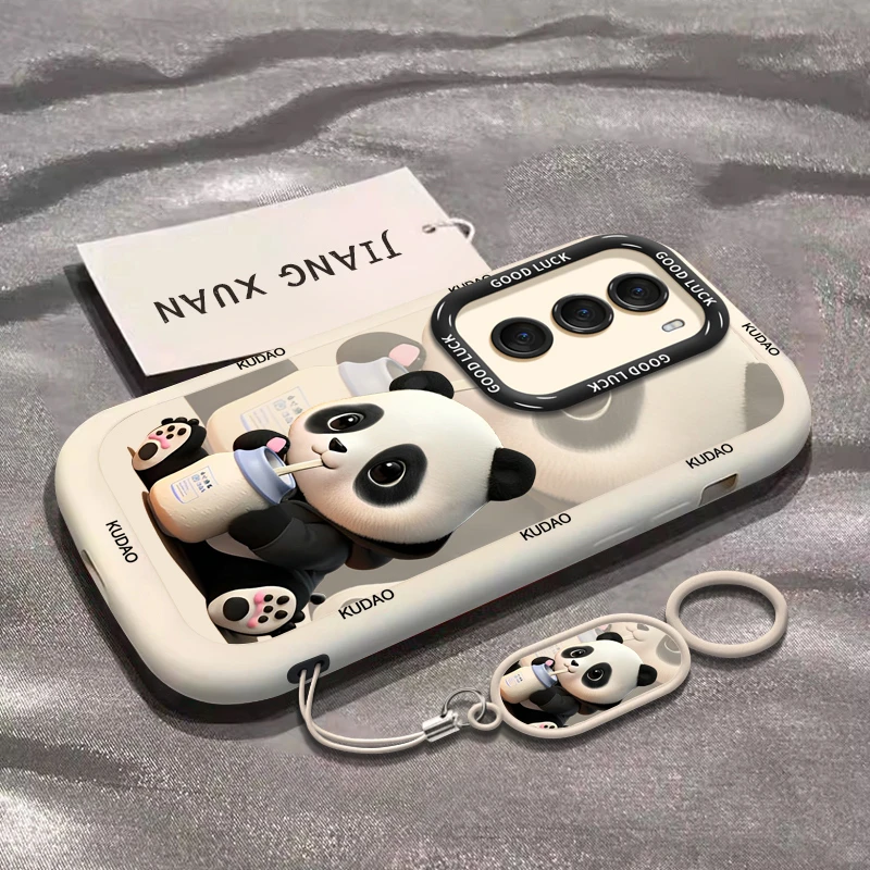 奶茶熊猫适用oppoReno12手机壳Reno11pro新款oppo硅胶5保护套6se