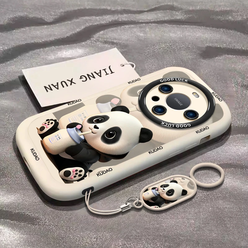 奶茶熊猫适用华为mate70pro手机壳新款mate70保护套超薄防摔镜头