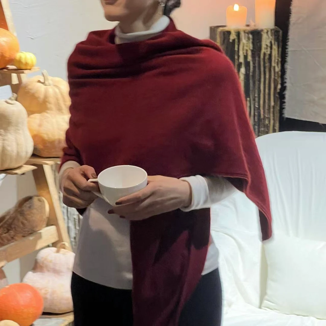 IMLINCONTE纯色绵羊毛披肩CS42PJ021