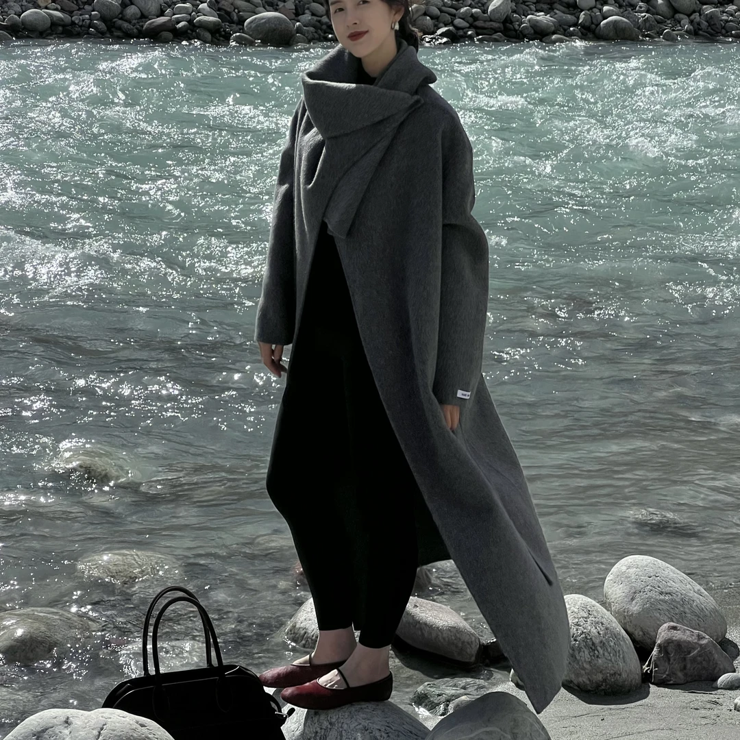 IMLINCONTE秋冬新款绵羊毛中长款毛呢大衣RJ42DY065