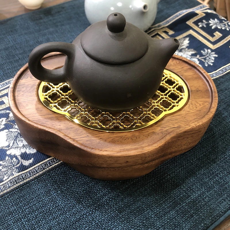 整块胡桃木壶承干泡台茶垫养壶垫小型储水杯垫茶道零配养茶壶托