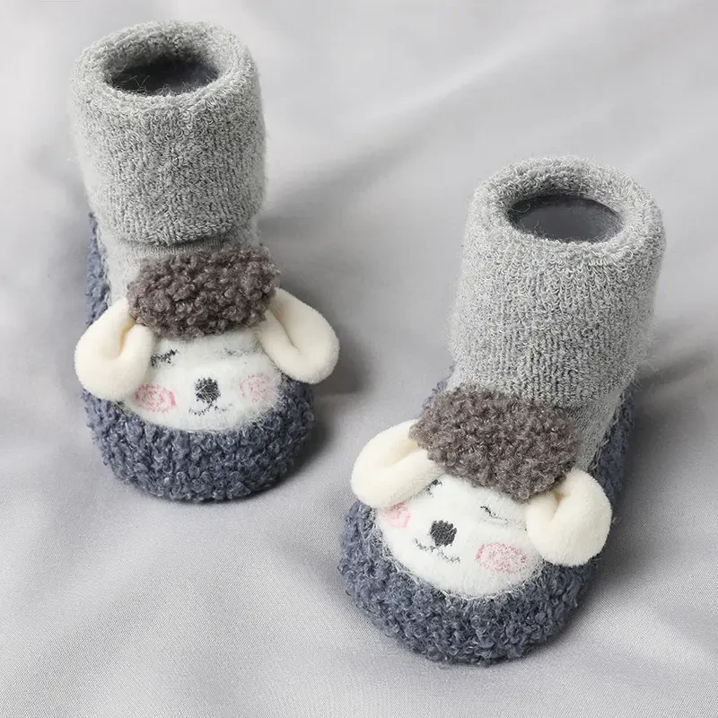 地板袜婴幼儿秋冬加厚加绒质厚底保暖地板鞋新生儿宝宝儿童鞋袜z